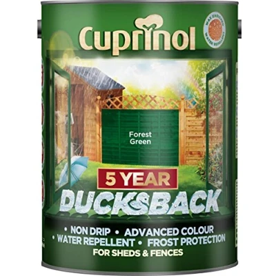 Image of Cuprinol Ducksback 5 Year Waterproof for Sheds and Fences, L Forest Green