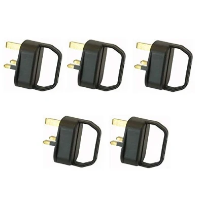 Image of Easy Pull Mains Plug Top 13amp Fused with a Handle Arthritis/Disability/weak Grip/Elderly (5, Black)