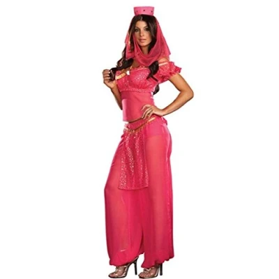 Image of Womens Fancy Dress Belly Dancer Jasmine Aladdin Arabian Nights Princess Costume (XXL, Red)