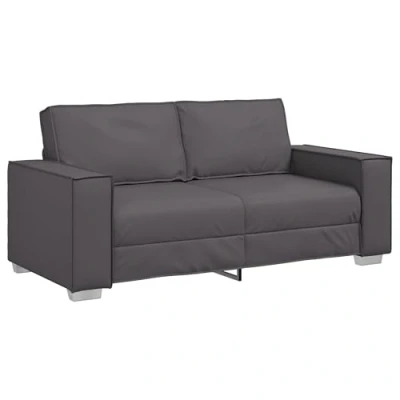 Image of vidaXL Loveseat Sofa Grey Artificial Leather Two Seater for Office or Living Room 180x78x84 cm