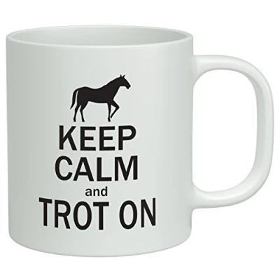 Image of Shopagift Keep Calm and Trot On White 10oz Novelty Gift Mug Cup