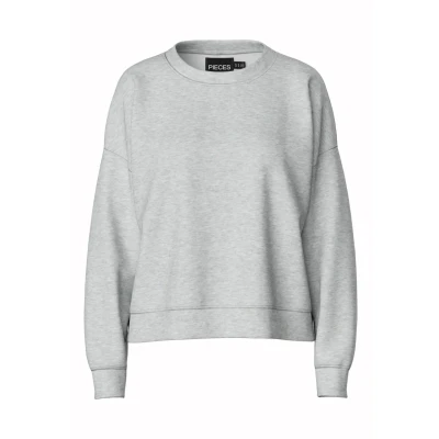 Image of Pieces Pcchilli Sweatshirt, Women&#039;s, Size: XS, Light grey melange