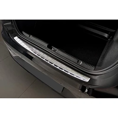Image of Avisa Stainless Steel Rear bumper protector compatible with Mercedes EQE (V295) 2022 &#039;Ribs&#039;, Silver