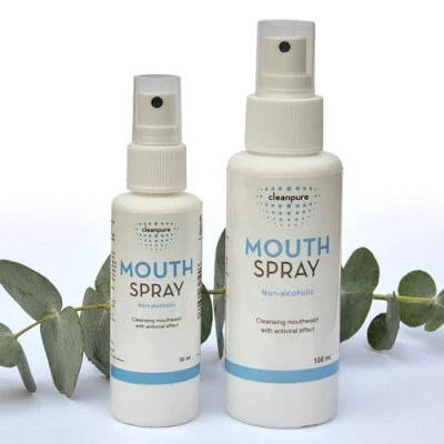 Image of Cleanpure Antiviral Mouth Spray, Protect Teeth &amp; Gums, Reduce Bad Breath, Dry Relief, Antifungal, Natural Mouthwash Non Alcoholic (100 ml)