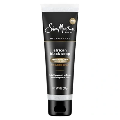 Image of Shea Moisture African Black Soap Problem Skin Facial Wash &amp; Scrub By for Unisex 4 oz