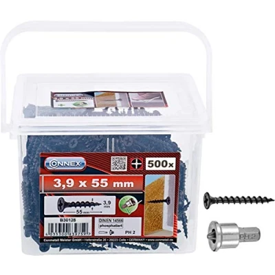 Image of CONNEX B30128 Dry Wall scr. coarse THR.3,9x55, Multicoloured, 3,9 x 55 mm (500 Stück)
