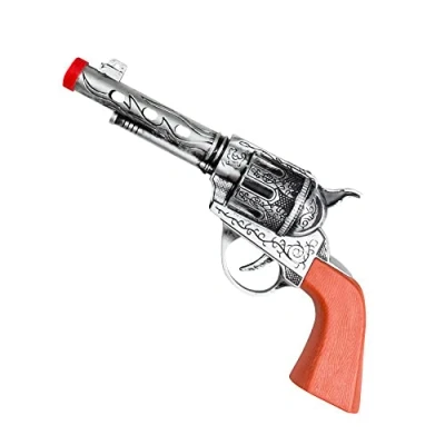 Image of Boland 54338 Deputy Sheriff Pistol, Size 20 cm, Silver Brown, Ornaments, Child, Toy, Weapon, Dummy Costume, Carnival, Theme Party