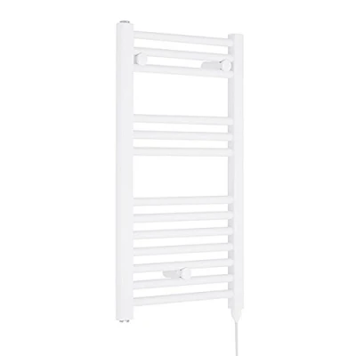 Image of Nuie Radiator MTY156 Modern Bathroom 300 Watt Heated Electric Ladder Towel Rail, 720mm x 400mm, White
