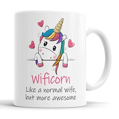 Image of Wificorn Mug Wife Unicorn Cup for Fathers Day Birthday Christmas Funny Present