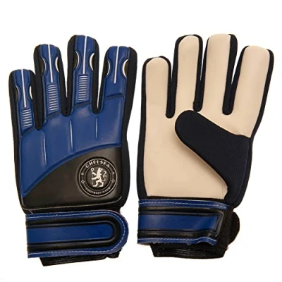 Image of Hy Pro Officially Licensed Chelsea FC Goalkeeper Gloves Junior, Fuse Design, Goalie, with Strong Palm Girp for High Performance, Boys and Girls