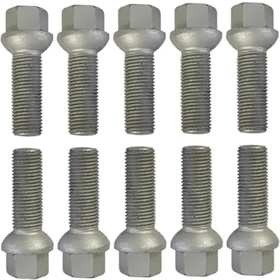 Image of Wheel Bolts Silver Ball Collar R14 M14 x 1.5 35 mm Pack of 10