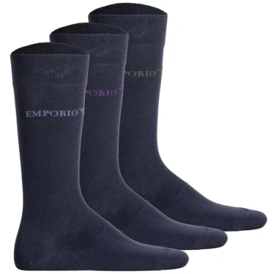 Image of Emporio Armani 3PACK Socks, Men&#039;s, Size: One Size, marine