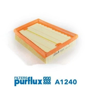 Image of 1338536, 1338569, 1729857, 5S619601A1A, 5S619601AA Air Filter PURFLUX A1240 42mm 170mm 197mm Insert FORD: FIESTA 5, Fusion Estate, 5 Van