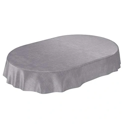 Image of ANRO Oilcloth Tablecloth Eiffel Tower Paris Love Romantic Oval 180 x 140 cm Cut Edge