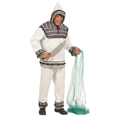 Image of Mens Eskimo Costume Extra Large UK 46&quot; for Christmas Panto Nativity Fancy Dress