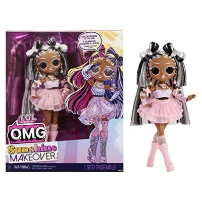 Image of L.O.L. Surprise! OMG Sunshine Makeover Fashion Doll SWITCHES Includes UV Colour Change in the Sun, Multiple Surprises, and Fabulous Accessories Great Gift for Kids Ages 4+