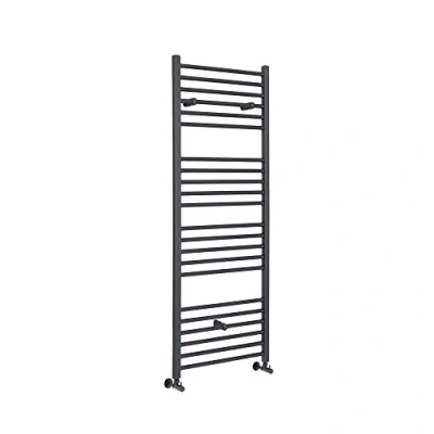 Image of Milano Artle Anthracite Straight Bar Heated Towel Rail 1600mm x 600mm