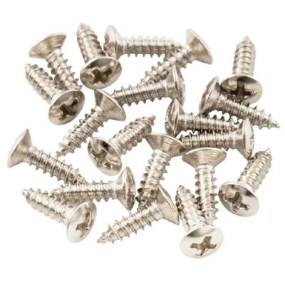 Image of Musiclily Basic 2.5x10mm Metal Metric Thread Guitar Pickguard Jack Screws Truss Rod Cover Mounting for Epiphone Les Paul Style, Nickel (Set of 20)