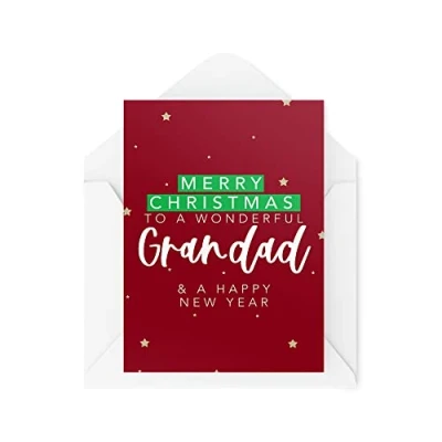 Image of Grandad Christmas Card Merry to a Wonderful Grandparent Cards Grandpa Grandma CBH1442