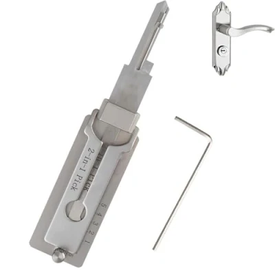 Image of Stainless Steel Master Key Decoder, Lock Picking Kit, Tool, Decoder Pick, 2 in 1 Pick and De Coder Access Doors Easily Various Shapes