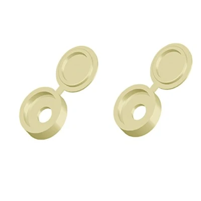 Image of 100 x Snap On Beige Plastic Screw Caps / Cups &amp; Cover Covers For No.6 8 Screws