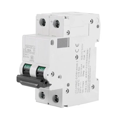 Image of Miniature Air Circuit Breaker 1pc 250V DC 2P Low Voltage 16A/32A/63A Solar Energy Switch with Short Protection(63A)