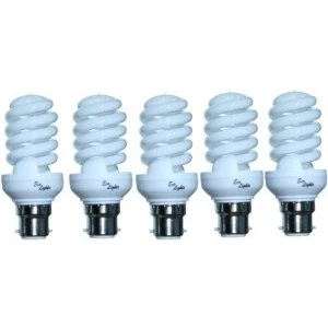 Image of Eco Lights New Compact Mini Range 20 WATT BC Daylight Energy Saver Five Pack Full Spectrum Bulbs