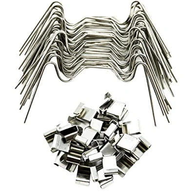 Image of 120 Pieces Greenhouse Glass Pane Fixing Clips Stainless Steel, 60x Glazing W Wire and Z Overlap Clips, Repair Replacement Accessories