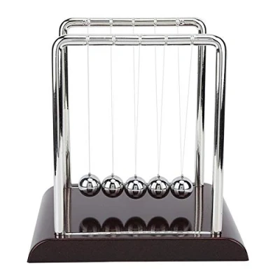 Image of TOPINCN Large Newtons Cradle Balance Balls, 5 Physical Balls Toy Magnetic Ball Home Office Desk Fun Decoration Birthday Gifts (L)