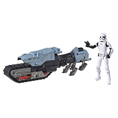 Image of Star Wars Galaxy of Adventures First Order Driver and Treadspeeder 5 Inch Scale Figure Vehicle Toy 2 Pack with Fun Blaster Feature