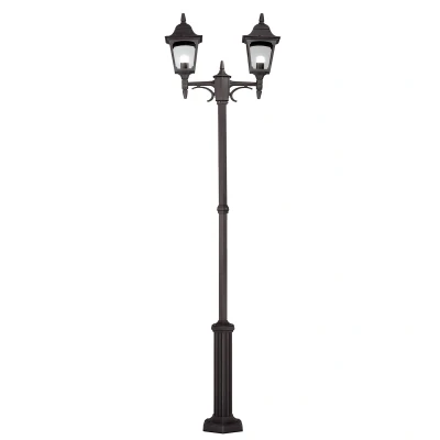 Image of Chapel 2 Light Twin Outdoor Post Lantern Black IP44, E27