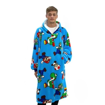 Image of Character World Unisex Ninhumhb002uk Hooded Fleece Blanket, Blue, L UK