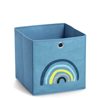 Image of Zeller Blue Rainbow 14426 Storage Box Fleece Approx. 28 x cm