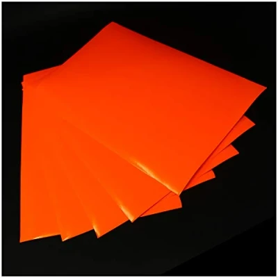 Image of DIN A4 Sheet Craft Film Self Adhesive Vinyl Artist Plotter Crafts (Neon Orange, Set of 5 Sheets)