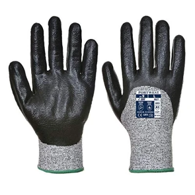 Image of Portwest Cut 3/4 Nitrile Foam Glove Black Large
