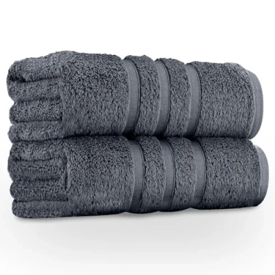 Image of GC GAVENO CAVAILIA 550 GSM Hand Towels Pack of 2 Egyptian Cotton Towel Highly Absorbent &amp; Quick Dry Bathroom Sets Washable Spa Saloon Gym Towel, Charcoal