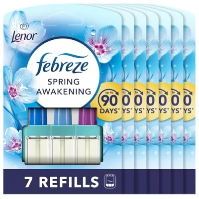 Image of Febreze 3 Volution Air Freshener Plug In Refill 20 ml Spring Awakening, Alternating Scents To Clean Away Odours 7 x