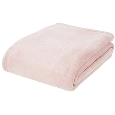 Image of Catherine Lansfield Extra Large Raschel Velvet Touch 200x240cm Blanket Throw Blush Pink