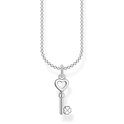 Image of Thomas Sabo 925 Sterling Silver Key with Heart Necklace 38 45cm