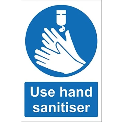 Image of Use Hand Sanitiser safety sign 1.2mm Rigid plastic 150mm x 100mm