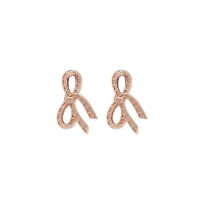 Image of Olivia Burton Women&#039;s Bow Collection Stud Earrings Rose Gold OBJVBE36