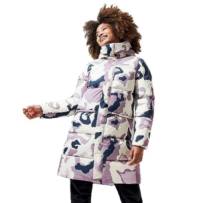 Image of Berghaus Women&#039;s Combust Reflect Long Insulated Jacket, Topo Camo Purple Mink, 10 UK