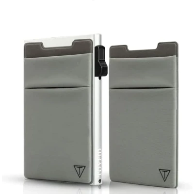 Image of TOYFID Pop up Credit Card Wallet for Men Metal Slim Minimalist Cards Holder with Money Pocket RFID Blocking&amp;Ultralight 6076 Aviation Aluminum Automtic Case