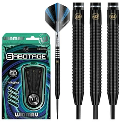 Image of WINMAU Sabotage Onyx 22g Tungsten Steeltip Darts Set with Prism Flights and Shafts (Stems)