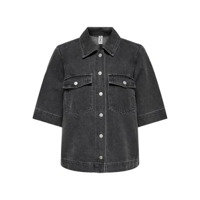 Image of ONLY Onlbelle Shirt Buttondown blouse, Women&#039;s, Size: Small, Washed black