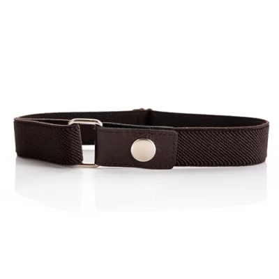 Image of Olata Children’s Stretch Elasticated Adjustable Belt with Snap Fastening, 1 6 years. Dark Brown