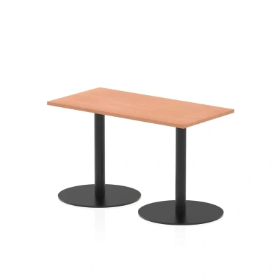 Image of Italia 1200 x 600mm Poseur Rectangular Table Beech Top 720mm High Black Leg