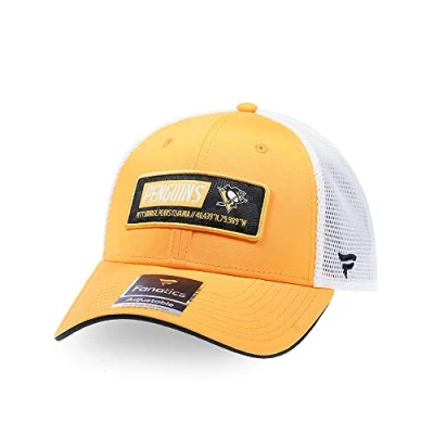Image of Fanatics Mens NHL Pittsburgh Penguins Cap Yellow Cotton One Size