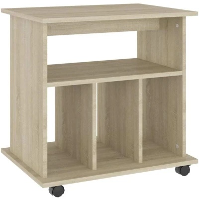 Image of vidaXL Rolling Cabinet Sonoma Oak 60x45x60 cm Engineered Wood