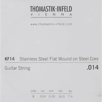 Image of Thomastik single string H2 .014fw stainless steel flat wire on core KF14 for classical guitar Classic S Series set KF110